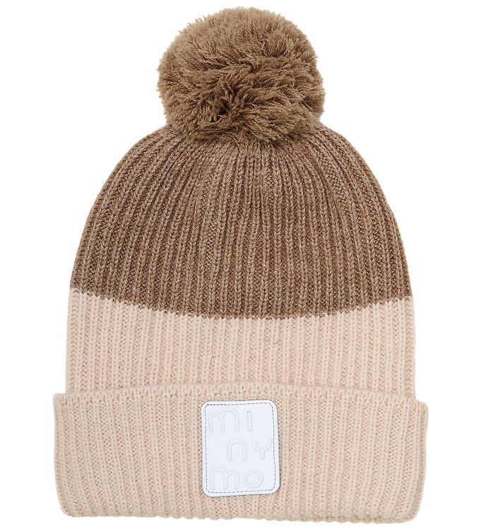 Minymo Hue m. Fleece - Uld/Akryl - Caribou m. Kvast