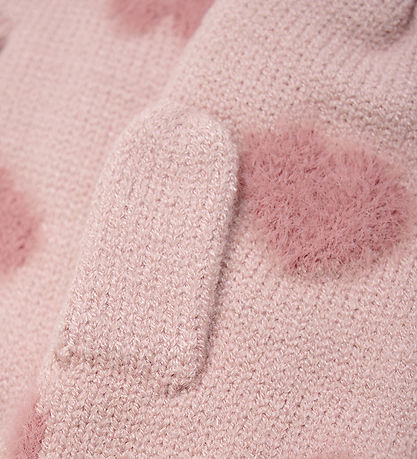 Minymo Luffer - Strik - Misty Rose m. Hjerter