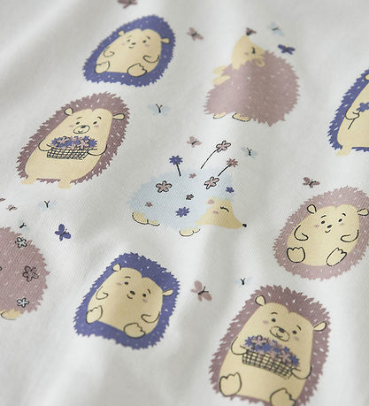 Name It Bluse - NmfVeen - Bright White/Hedgehogs