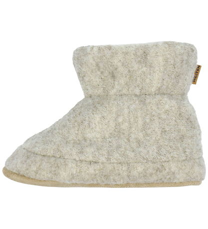 Melton Hjemmesko - Uld - Beige Melange