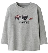 Name It Bluse - NmmOris - Gråmeleret m. Dyr Name It Bluse - NmmOris - Gråmeleret m. Dyr