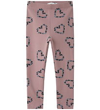 Name It Leggings m. Fleece - NmfOlukria - Toadstool m. Hjerter Name It Leggings m. Fleece - NmfOlukria - Toadstool m. Hjerter