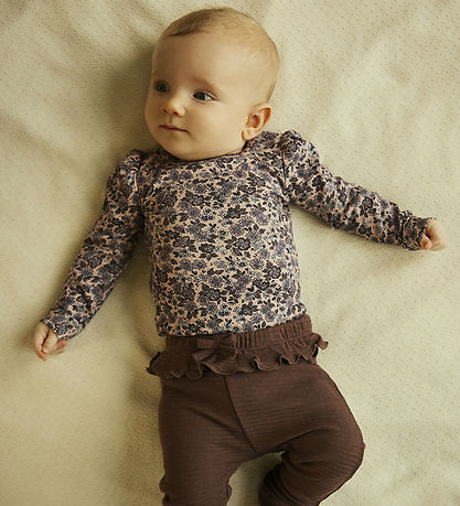 Name It Body l/æ - NbfOalia - Burnished Lilac m. Blomster