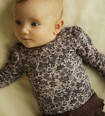 Name It Body l/æ - NbfOalia - Burnished Lilac m. Blomster