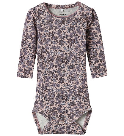 Name It Body l/æ - NbfOalia - Burnished Lilac m. Blomster