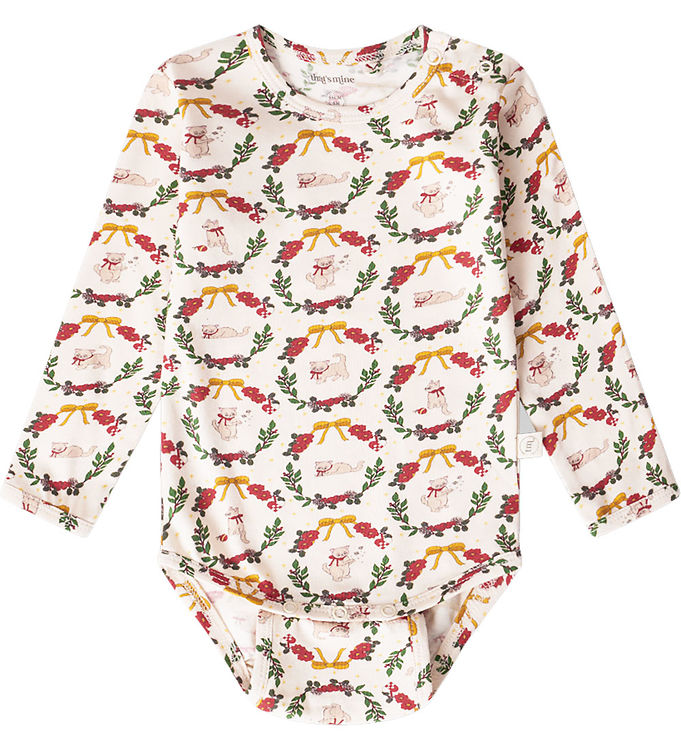 That's Mine Ellis Langærmet Bodystocking - Christmas Wreath