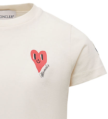Moncler T-shirt - Cream m. Hjerte