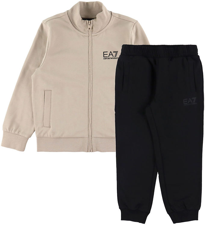 EA7 Sweatsæt - Beige/Sort