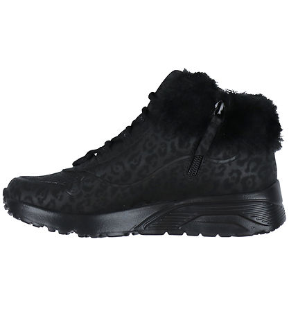 Skechers Vinterstøvler - Uno Lite Cozy Leopard - Sort