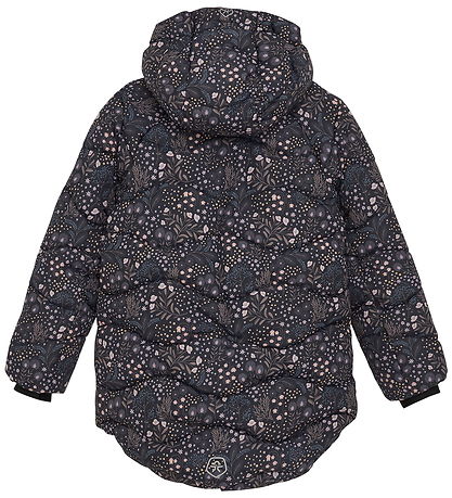 Color Kids Dynejakke - Quilt - Phantom m. Blomster
