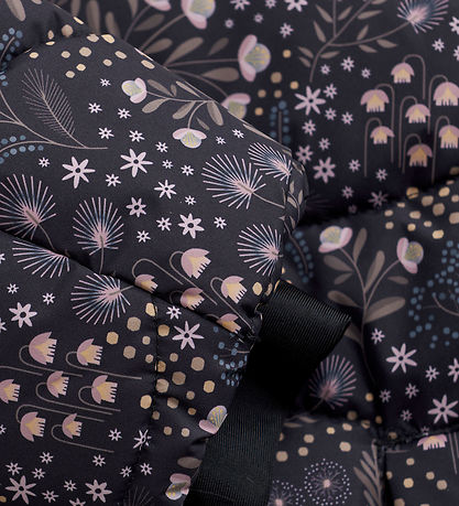 Color Kids Dynejakke - Quilt - Phantom m. Blomster