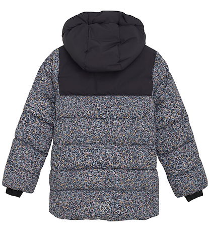 Color Kids Dynejakke - Quilt - Phantom m. Blomster