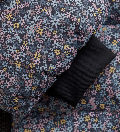 Color Kids Dynejakke - Quilt - Phantom m. Blomster