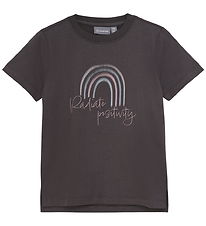 Color Kids T-shirt w. Print - Phantom Color Kids T-shirt w. Print - Phantom