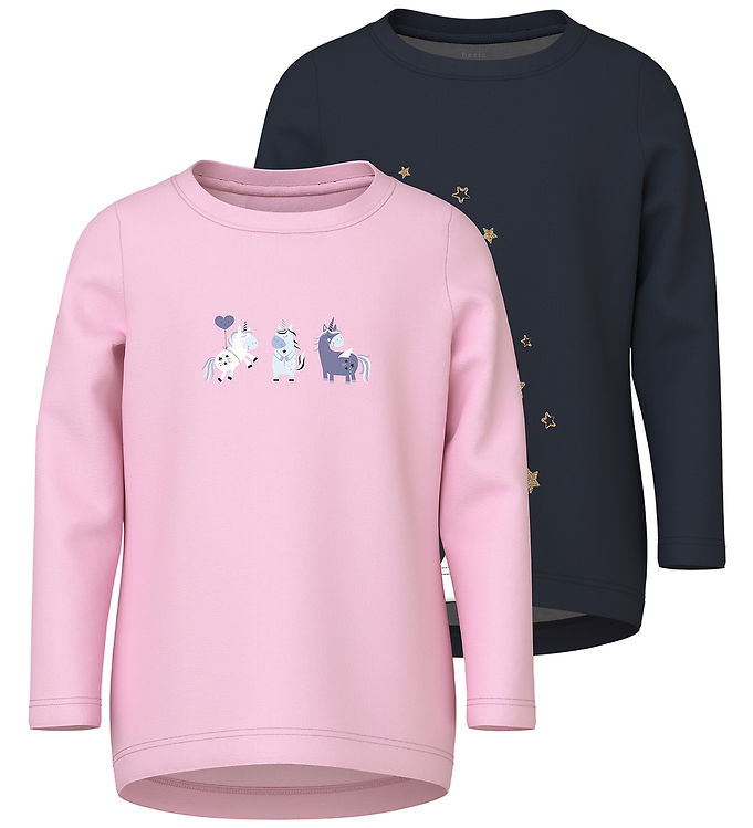 Name It Bluser - NmfVix - 2-pak - Sweet Dreams/Navy Blazer/ Star