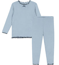 Konges Sløjd Sæt - Bluse/Leggings - Rib - Rivi - Blue Fog Konges Sløjd Sæt - Bluse/Leggings - Rib - Rivi - Blue Fog