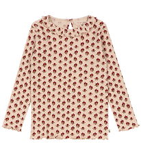 Konges Sløjd Bluse - Rib - Nia - Ruby Rose m. Hulmønster Konges Sløjd Bluse - Rib - Nia - Ruby Rose m. Hulmønster