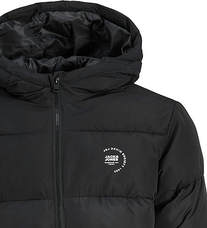 Jack & Jones Dynejakke - JjMaze - Black/WHITE LOGO Jack & Jones Dynejakke - JjMaze - Black/WHITE LOGO