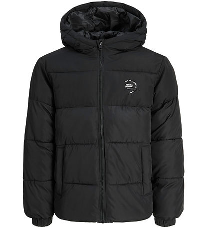 Jack & Jones Dynejakke - JjMaze - Black/WHITE LOGO Jack & Jones Dynejakke - JjMaze - Black/WHITE LOGO