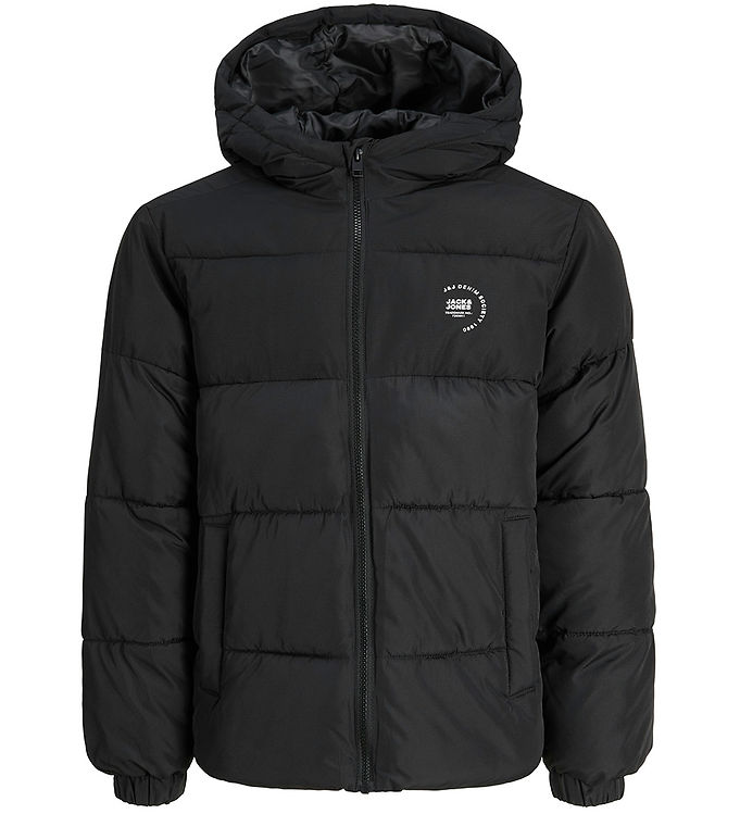 Jack & Jones Dynejakke - JjMaze - Black/WHITE LOGO