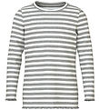 Name It Bluse - Rib - NmfVemma - Grey Melange/Cloud Dancer