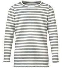 Name It Bluse - Rib - NmfVemma - Grey Melange/Cloud Dancer Name It Bluse - Rib - NmfVemma - Grey Melange/Cloud Dancer