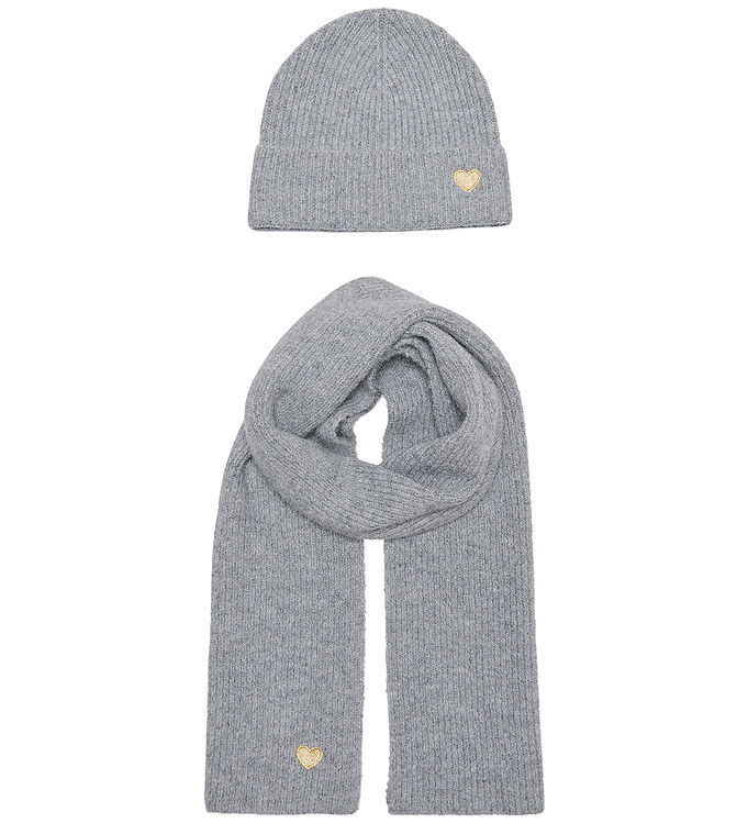 Kids Only Hue og Tørklæde - Strik - KogAvery - Light Grey Melang