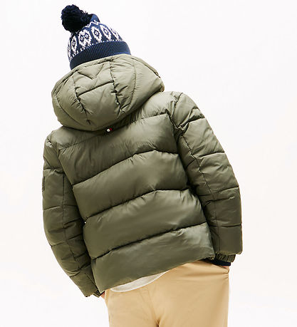 Tommy Hilfiger Dynejakke - Matt and Shine - Pewter Green Tommy Hilfiger Dynejakke - Matt and Shine - Pewter Green