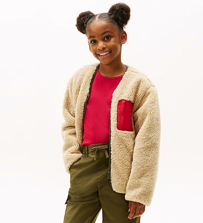 Tommy Hilfiger Fleece Jacket - Reversible - Pewter Green/Beige