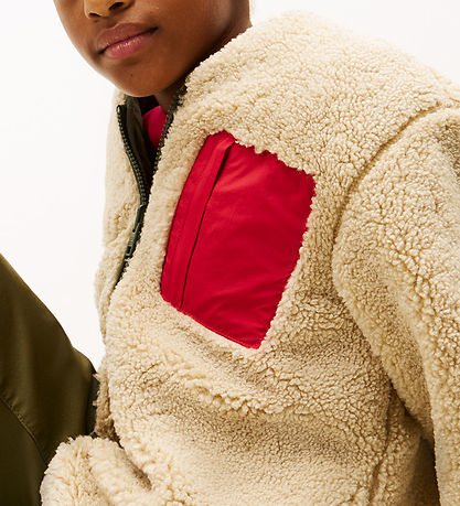 Tommy Hilfiger Fleece Jacket - Reversible - Pewter Green/Beige