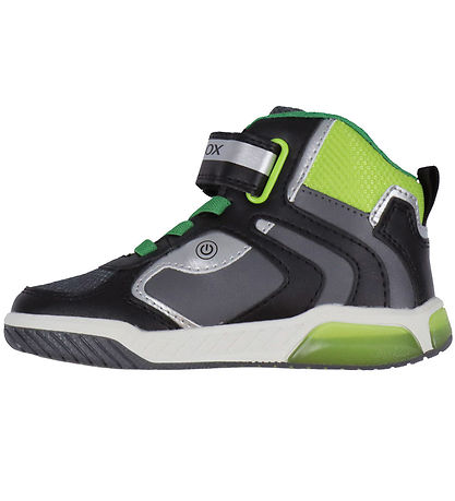 Geox Støvler m. Lys - J Inek B A - Sort/Lime Geox Støvler m. Lys - J Inek B A - Sort/Lime