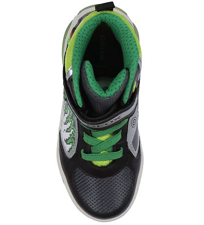 Geox Støvler m. Lys - J Inek B A - Sort/Lime Geox Støvler m. Lys - J Inek B A - Sort/Lime