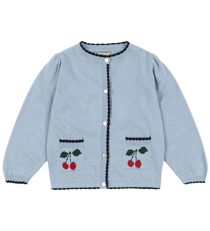 Konges Sløjd Cardigan - Bomuld/Uld - Strik - Alexa - Blue Fog