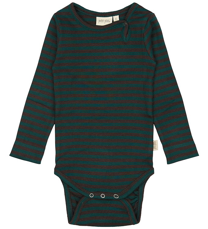 Petit Piao Body l/æ - Rib - Modal - Dark Sea/Coffe Bean