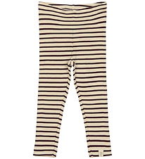 Petit Piao Leggings - Rib - Modal - Dark Grape/Off White Petit Piao Leggings - Rib - Modal - Dark Grape/Off White