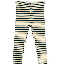 Petit Piao Leggings - Rib - Modal - Dark Sea/Off White Petit Piao Leggings - Rib - Modal - Dark Sea/Off White
