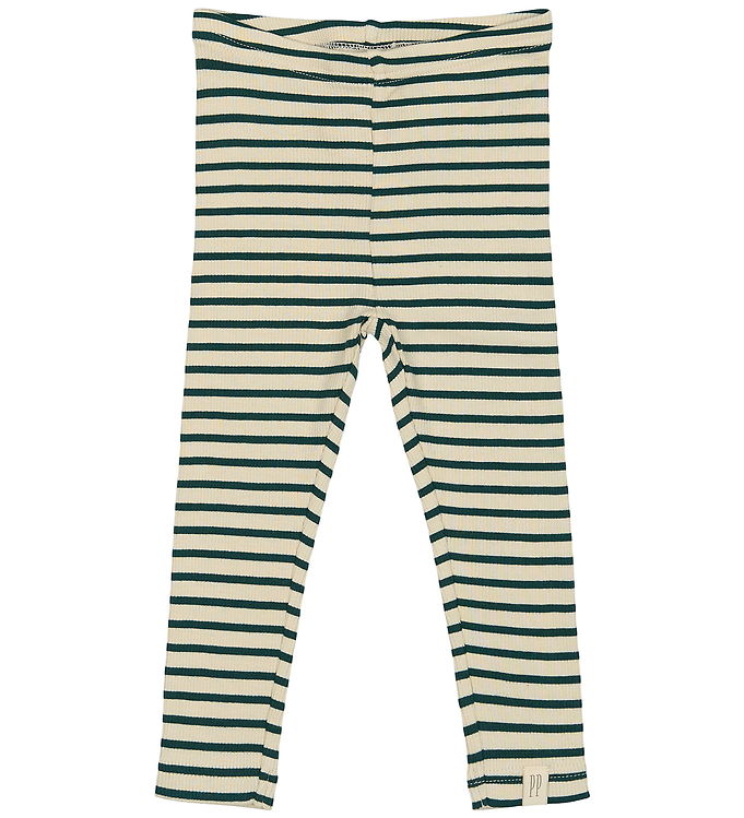 Petit Piao Leggings - Rib - Modal - Dark Sea/Off White