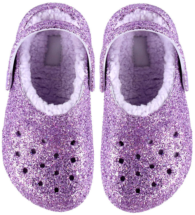 Crocs Sandaler m. For - Classic Lined Chunky Glitter - Purple Mo