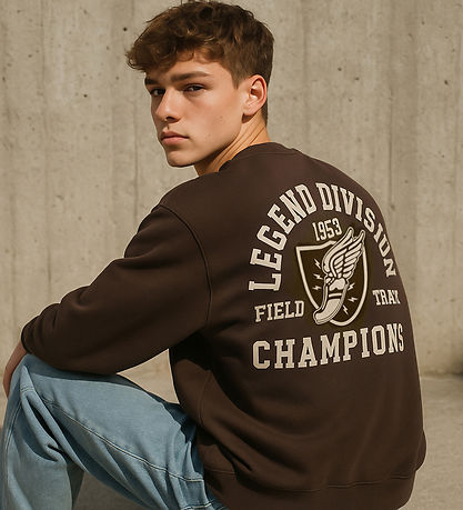 Hound Sweatshirt - HdChris - Mørkebrun m. Print