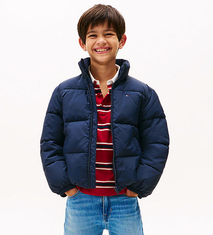 Tommy Hilfiger Dynejakke - Dark Night Navy m. Logo Tommy Hilfiger Dynejakke - Dark Night Navy m. Logo