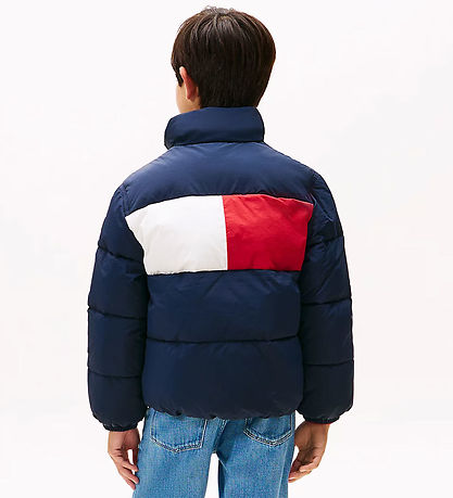 Tommy Hilfiger Dynejakke - Dark Night Navy m. Logo Tommy Hilfiger Dynejakke - Dark Night Navy m. Logo
