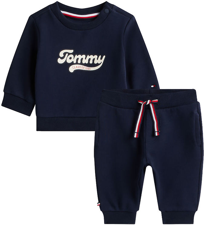 Tommy Hilfiger Sweatsæt - Graphic - Dark Night Blue m. Hvid