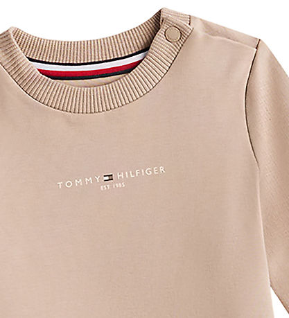 Tommy Hilfiger Sweatsæt - Mini Corp - Malted Milk Tommy Hilfiger Sweatsæt - Mini Corp - Malted Milk