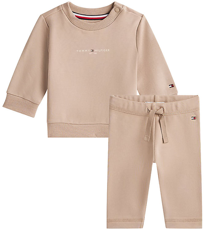 Tommy Hilfiger Sweatsæt - Mini Corp - Malted Milk