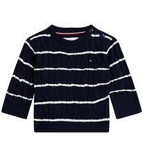 Tommy Hilfiger Bluse - Strik - Dark Night Navy Stripes Tommy Hilfiger Bluse - Strik - Dark Night Navy Stripes