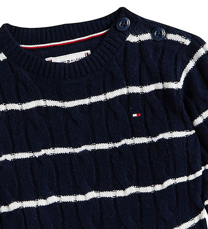 Tommy Hilfiger Bluse - Strik - Dark Night Navy Stripes