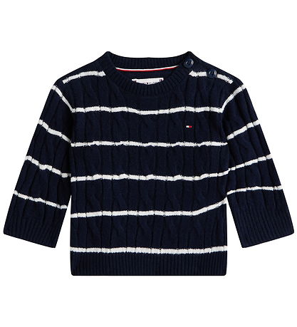 Tommy Hilfiger Bluse - Strik - Dark Night Navy Stripes Tommy Hilfiger Bluse - Strik - Dark Night Navy Stripes