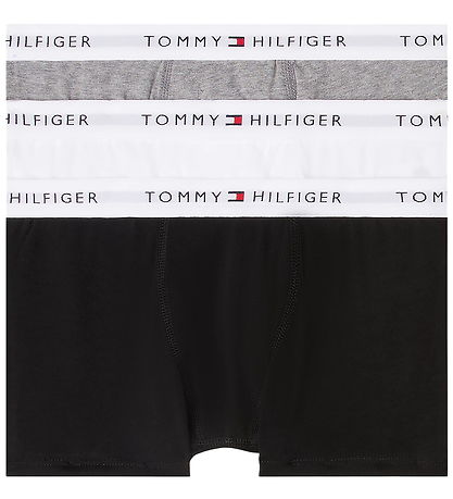 Tommy Hilfiger Boxershorts - 3-pak - Hvid/Sort/Gråmeleret Tommy Hilfiger Boxershorts - 3-pak - Hvid/Sort/Gråmeleret