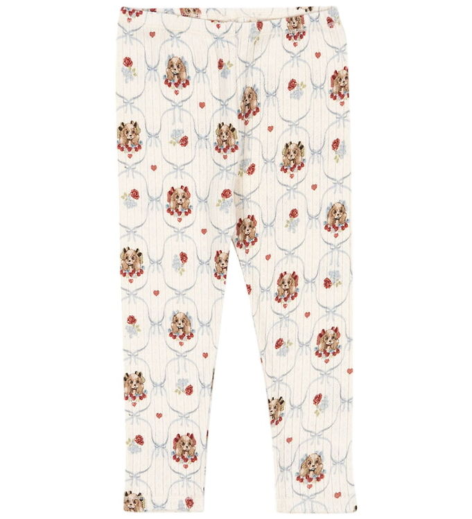 Konges Sløjd Leggings - Rib - Minnie - Puppy m. Hulmønster