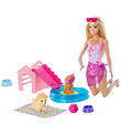 Barbie Dukkesæt - 30 cm - Puppy Pool Party Aloha Blonde Barbie Dukkesæt - 30 cm - Puppy Pool Party Aloha Blonde